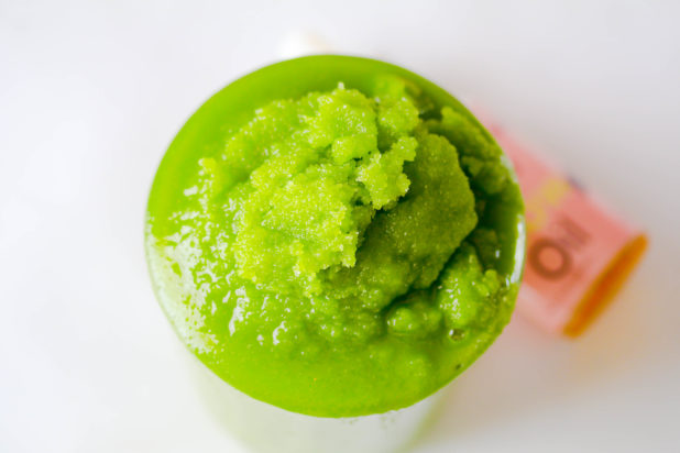 Make this all natural four ingredient Green Tea Salt Body Scrub to exfoliate and moisturize the skin.